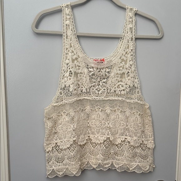 Free People Lace Tank Top in Cream - Picture 1 of 3